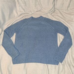 PRANA High Neck Pullover Blue Cable Knit Sweater Women's Size XL